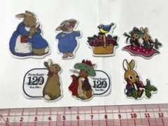 ピーターラビット　アイロンワッペン　シールワッペン　7点セット