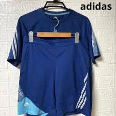 adidas 青 シャツ・ショーツセット、サッカー、フットサル
