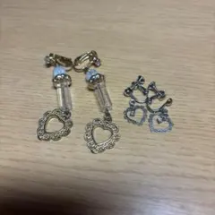 【値下げ中】ハートイヤリング　2点セット
