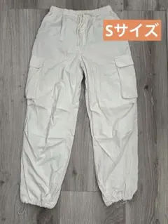 GU パラシュートカーゴパンツ ナチュラル S 白 ホワイト ドロストのサムネイル