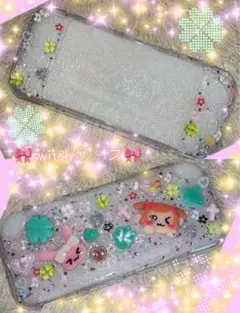 switch liteデコケース　ウィッシュコア　四葉のクローバー　平成女児