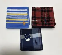 POLO RALPH LAURENミニタオル ハンカチ3枚セット