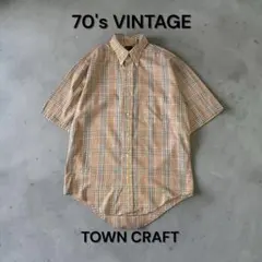 70s当時物ビンテージTOWNCRAFT半袖ボタンダウンシャツ古着penneysのサムネイル
