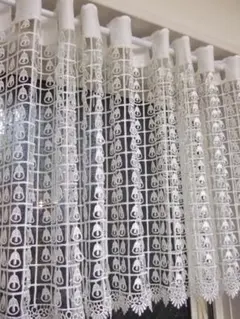 カフェカーテン　ホワイト　ベル　鐘
