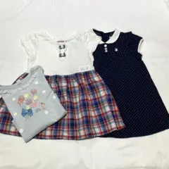 ミキハウス 半袖 ワンピース 90 2枚まとめ売り 日本製 Tシャツおまけつき