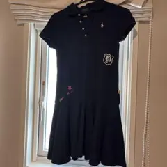 ポロラルフローレン　シャツスタイル ネイビー ワンピース 半袖