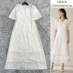 《極美品》2024年 グレースコンチネンタル コンビレース Vネックワンピース