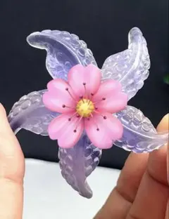 イットリウムフローライト お花形スフィア台座 天然石 置物 - メルカリ