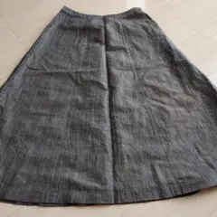Mademoiselle NON NON日本製グレー フレアスカート麻綿Lサイズのサムネイル