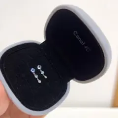 カナル4℃ K10ホワイトゴールドイヤリング