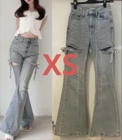 カットアウトリボンデニムパンツ RESEXXY リゼクシー XS アイスブルーのサムネイル