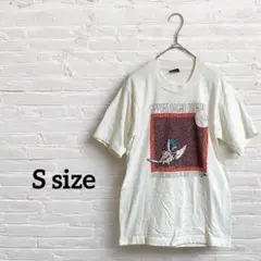 一点もの‼︎【S】USA製ロゴ入りホワイト半袖Tシャツ メンズ 野球