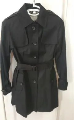 バナナリパブリック　ブラック トレンチコート レパード