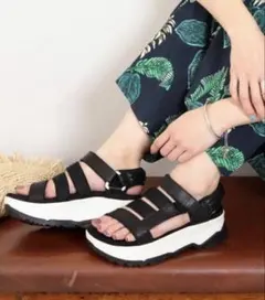 TEVA テバ ザモラ 厚底 スポーツサンダル 23 ブラック