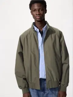 【美品】UNIQLO ハリントンジャケット　カーキ