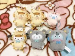 サンリオ　どうぶつ着ぐるみマスコット　ポチャッコ　シナモン　ハンギョドン　プリン