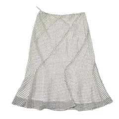 ジャイロ ドット柄フレアスカート（S）ホワイト×ブラック 日本製