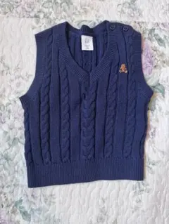 GAP ネイビー ケーブルニットベスト