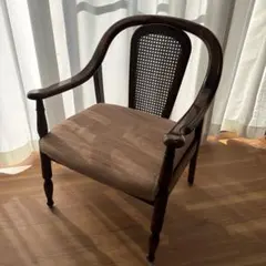 カリモク ラタン コロニアル アームチェア