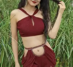 赤いベリーダンスセットアップ