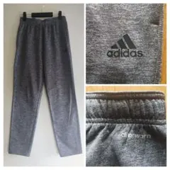 adidas climawarm アディダス 裏起毛フリースパンツ 杢グレー M