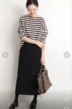 【美品】IENA SLÖBE 大きめ　ウール混ロングタイトスカート　黒