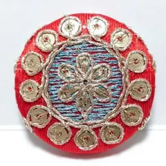 インド刺繍　№3159　赤　㊳ミリ