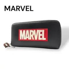 MARVEL マーベル　長財布　ラウンドファスナー　レザー　ブラック　I414