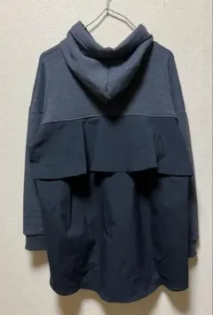 mink chair/異素材MIX/灰×黒パーカー/フーディ/M