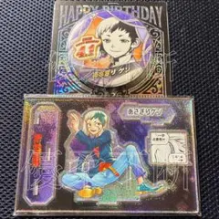 ドクターストーン あさぎりゲン バースデイ缶バッジ バースデイジオラマフィギュア