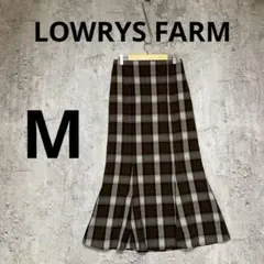 A0211【LOWRYS FARM】チェック柄フレアロングスカート　M