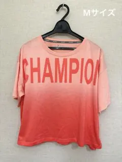 レディースChampion Vapor 半袖Tシャツ オレンジグラデーション M