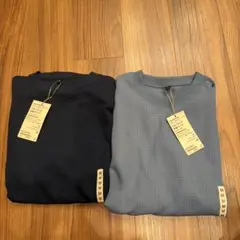 【タグあり】無印乾きやすいワッフルクルーネック 半袖Ｔシャツ サイズL ２枚