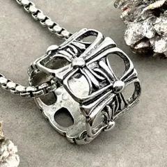 ネックレス メンズ チタン シルバー クロス リング 新品 【PN306-8】