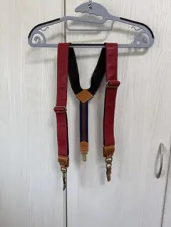 GAYOAK 赤と黒 ストライプ サスペンダー