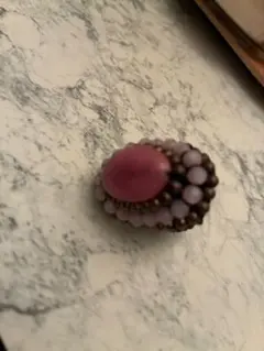 天然石ローズクォーツ　✖︎ビーズリング