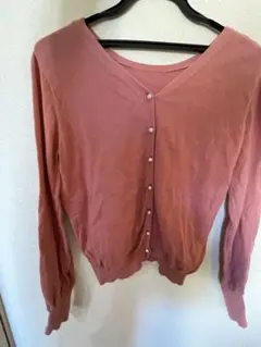 earthmusic&ecologyピンク Vネックカーディガン