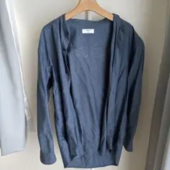 UNIQLO（ユニクロ）コットンリネンスタンダードカラーシャツ（ネイビー）L