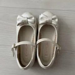 アイボリー リボン付き フォーマルシューズ　18cm
