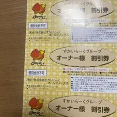 2026/2/28　すかいらーくグループオーナー様割引券 25%割引3枚セット