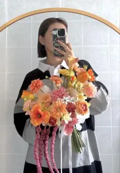 【送料込み‼️】アーティフィシャルフラワー　ウェディングブーケ