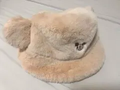 ディズニー美品バケハ☆ミッキーマウス耳付きフリース帽子ファンキャップ58cm