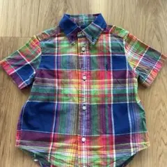 【美品】 POLO Ralph Lauren シャツ 半袖 チェック 刺繍ロゴ