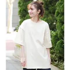 オーバーサイズ 半袖Tシャツ アイボリーのサムネイル