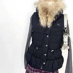 y2k❤️ BURBERRY BLUE LABEL リバーシブルファーダウンベスト