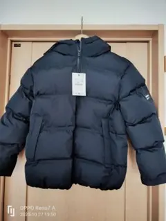 新品　男の子 ZARA 撥水加工フード付きキルティングコート　ネイビー　140