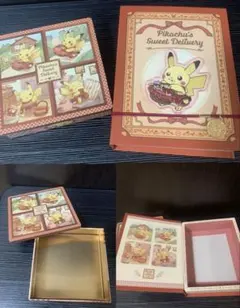 ポケモン　モロゾフ　バレンタインの空箱　刺繍ワッペン　スクエア缶　2個セット