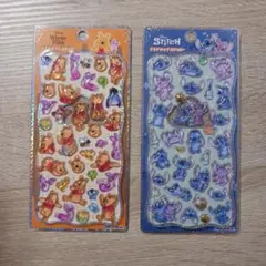 プチドロップステッカー　くまのプーさん・スティッチ　【正規品】