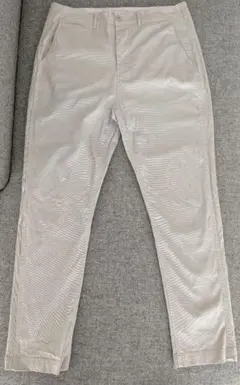 BEAMS スリムフィット コットンピケ ストレッチ テーパード パンツ