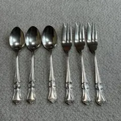T.A. NICKEL SILVER　コーヒースプーン・デザートフォーク3客のサムネイル
